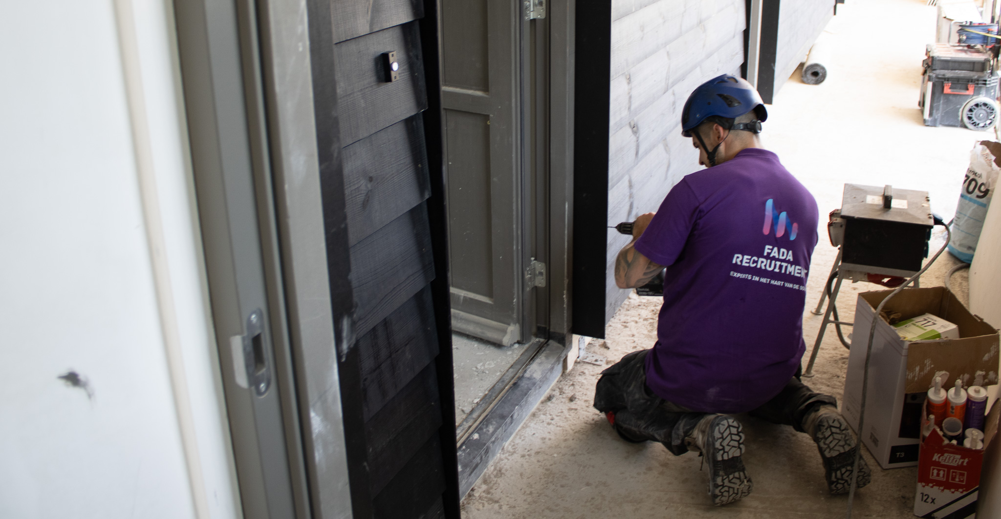 Bouwvakker aan het werk